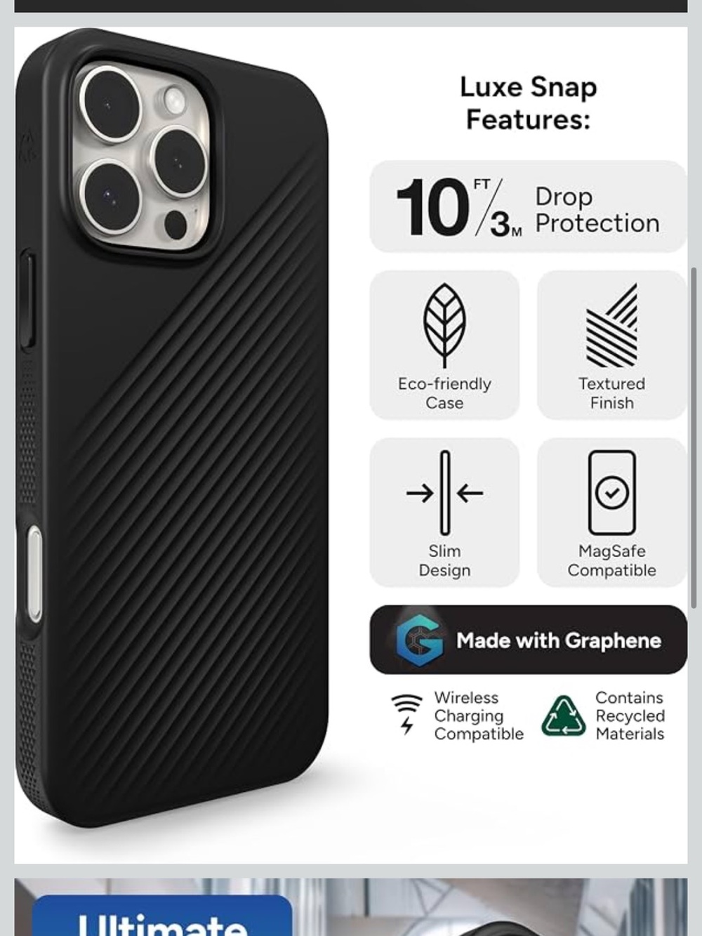 Zagg luxe snap Case for iPhone 16 Pro Max - Black nib 29.99 retail
